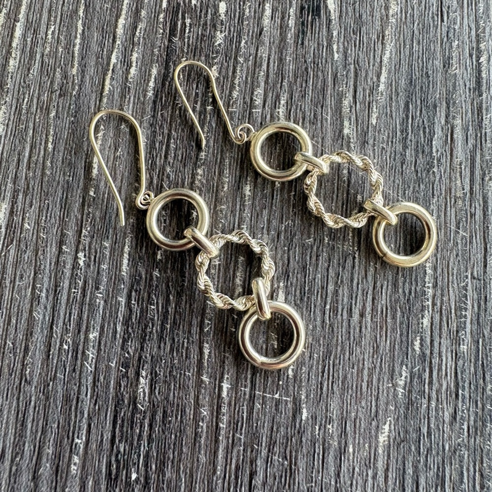 Chic Sterling Silver Dangle Earrings - image 1